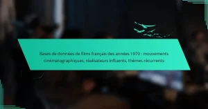 Bases de données de films français des années 1970 : mouvements cinématographiques, réalisateurs influents, thèmes récurrents