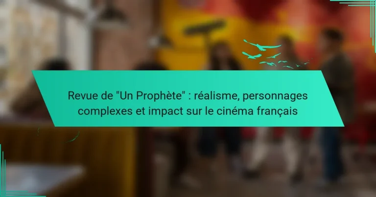 Revue de “Un Prophète” : réalisme, personnages complexes et impact sur le cinéma français